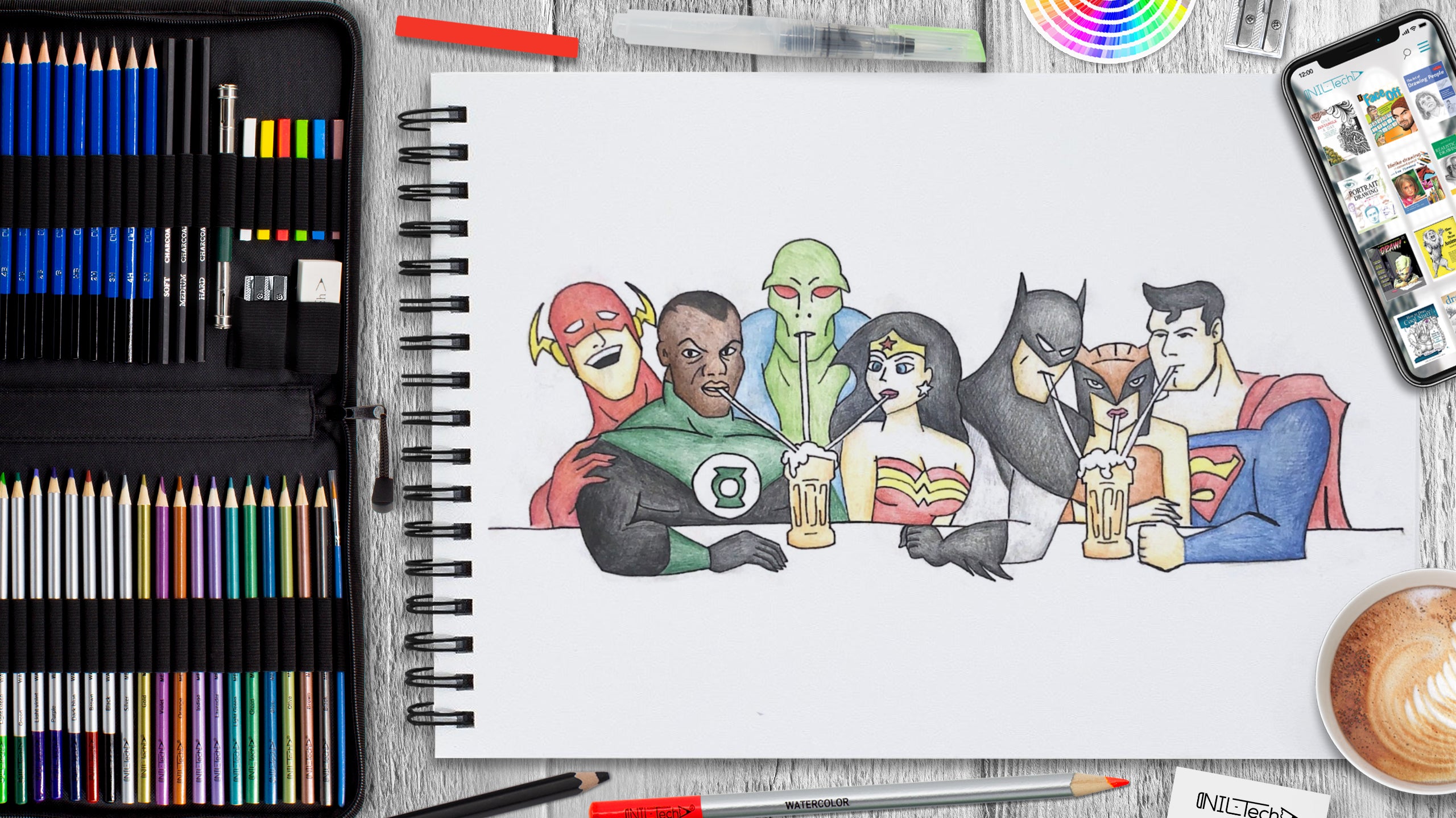 Justice league drawing - justice league cartoon - YouTube